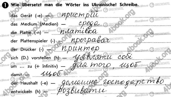 ГДЗ Німецька мова 10 клас сторінка Стр60 Впр1